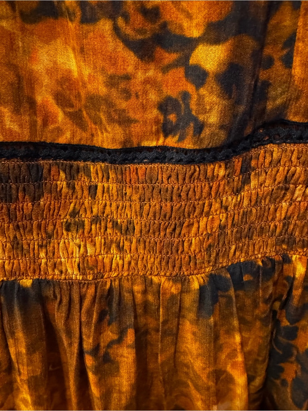 Soft Surroundings Venetian Fall Maxi Dress Smocked Waist - Picture 7 of 8